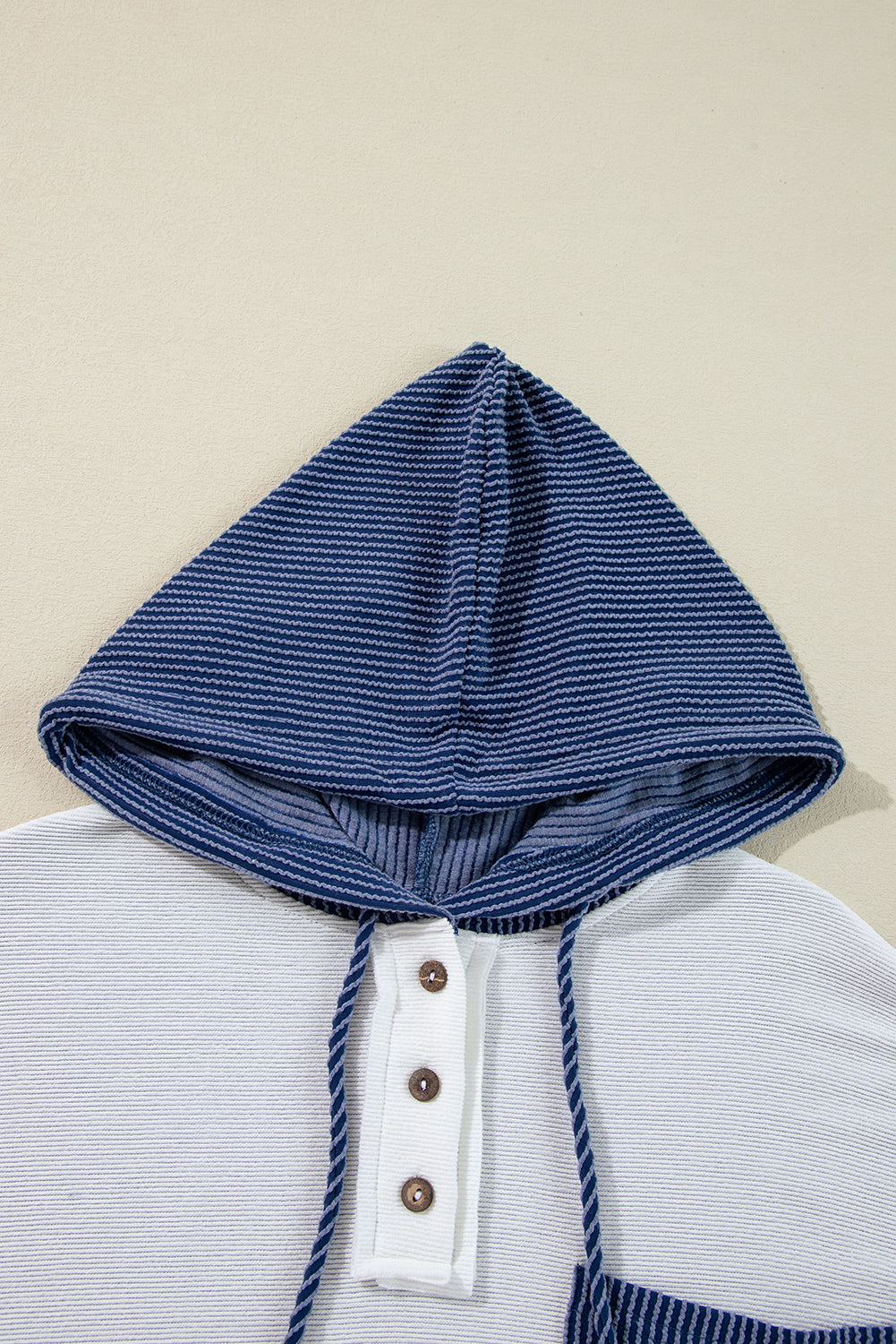Maxct &Corded Color Block Drawstring Hoodie