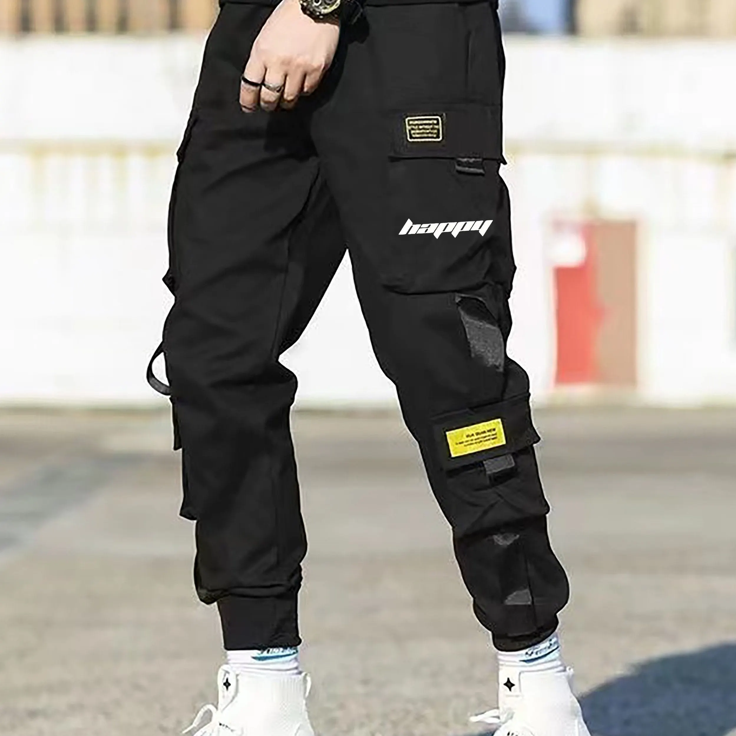 Maxct Classic Design Multi Flap Pockets Cargo Pants, Men's Casual Techwear Drawstring Cargo Pants Hip Hop Joggers For Autumn Summer Outdoor