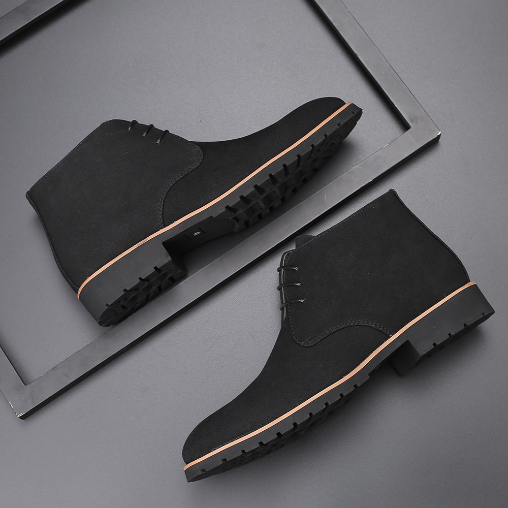 Men's Ankle Chelsea Boots - Cow Suede Leather. Slip-On Style - true deals club