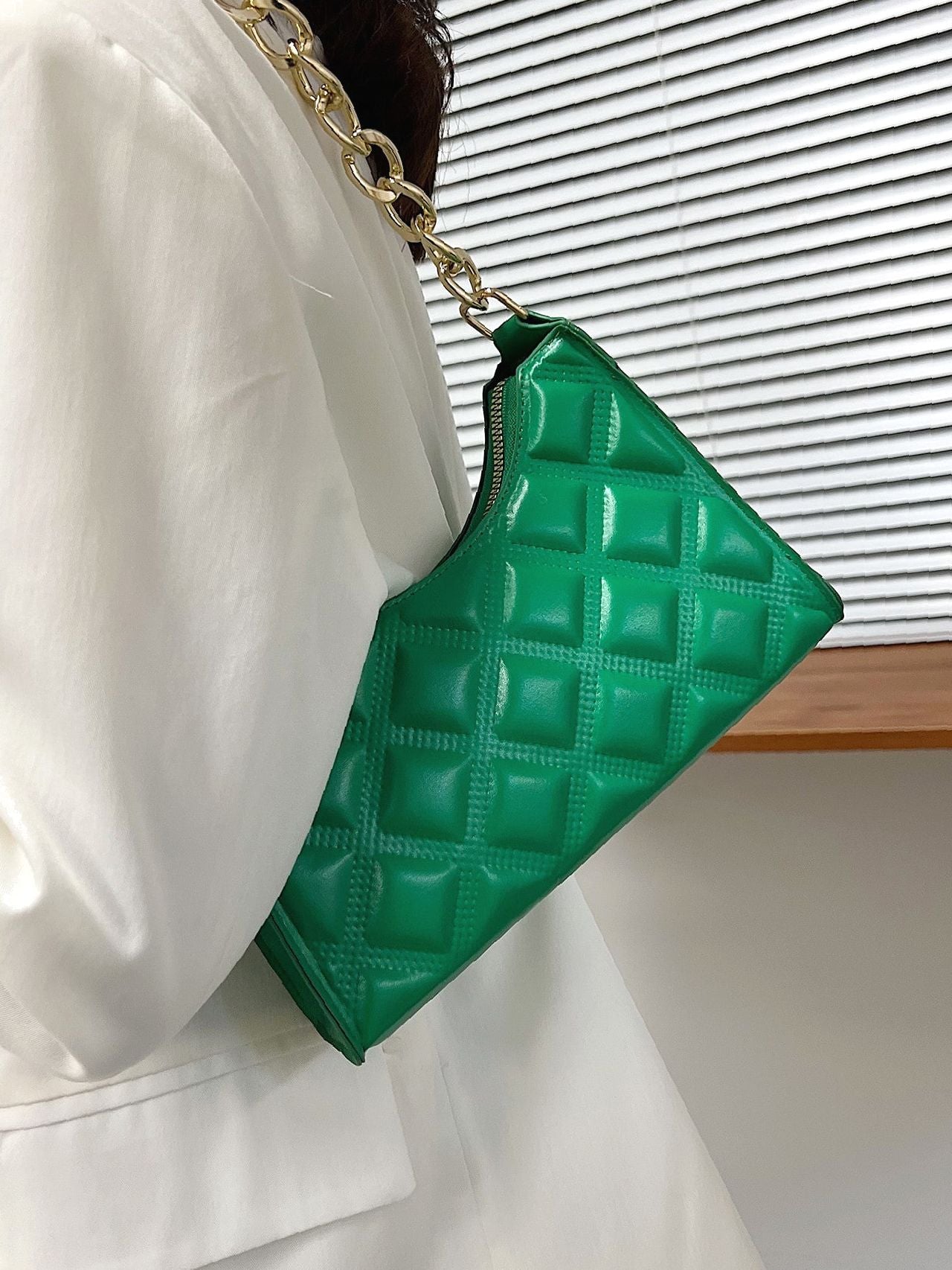 Bag For Love - Quilted Chain Baguette Bag - Women Maxct Bags