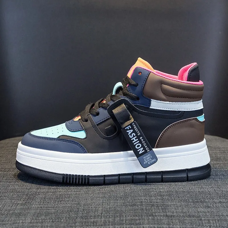 5cm Leather Wedge Sneakers for Women Maxct