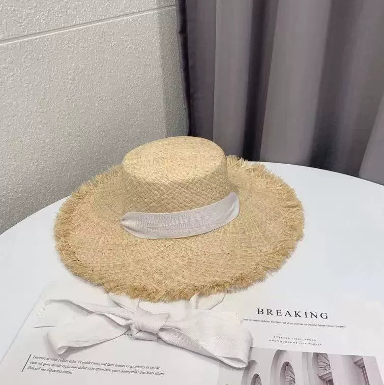 Maxct Straw Hat Ins Young Adult Shoelace Summer Outing Lace