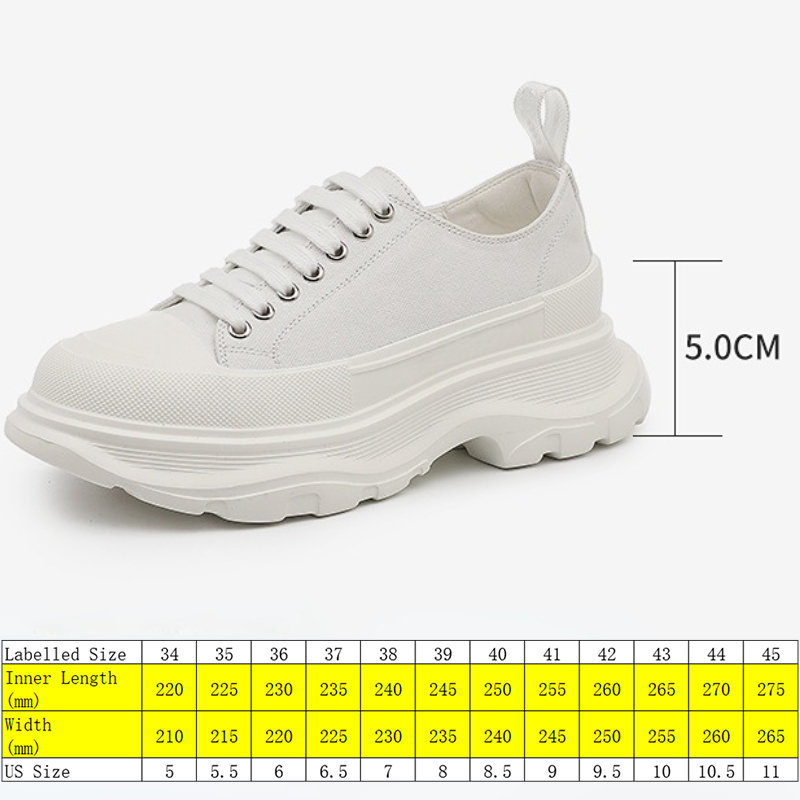 5cm Canvas Chunky Sneakers for Women - true-deals-club