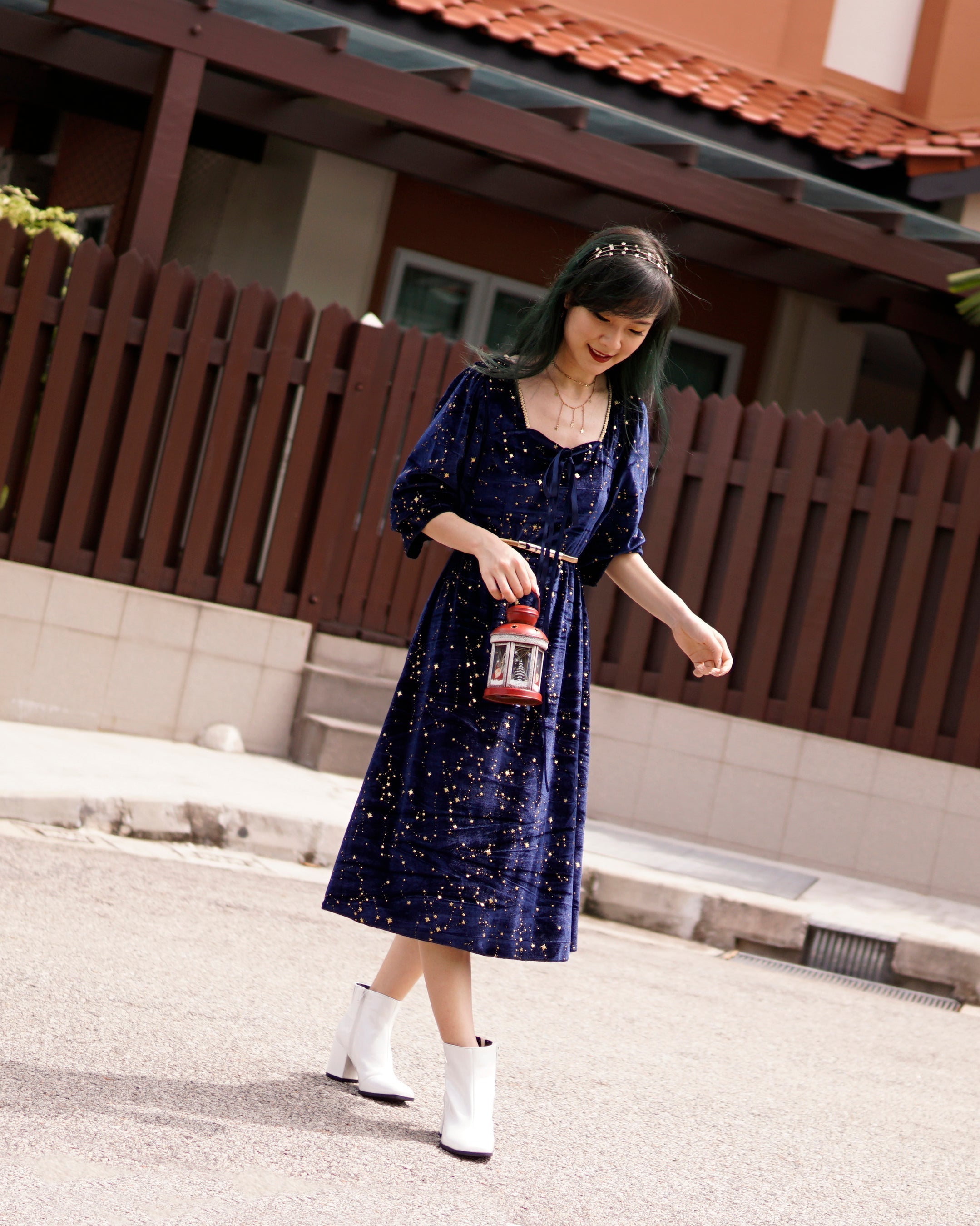 Constellation Velvet Midi Dress Maxct