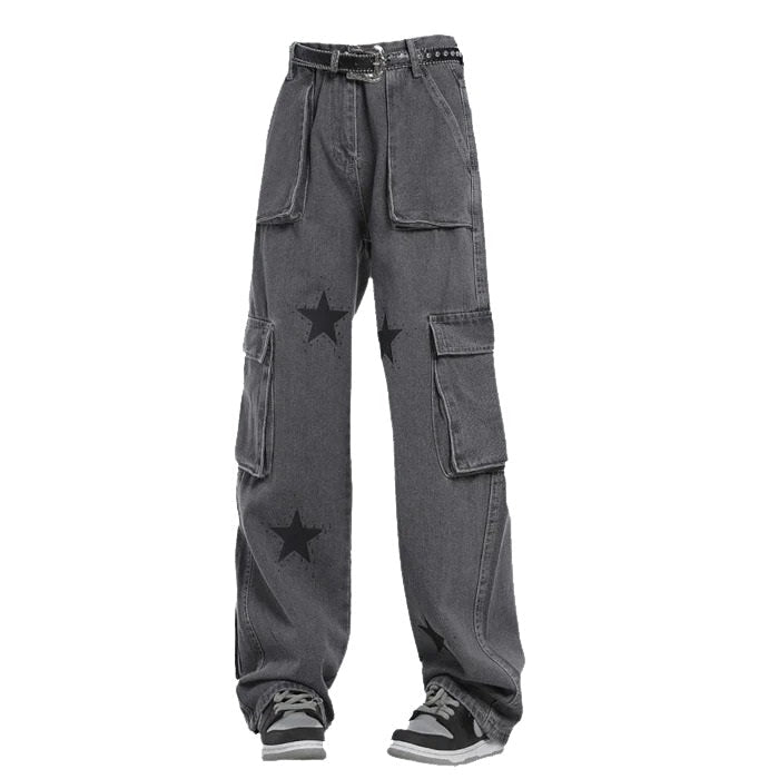 Downtown Girl Star Baggy Jeans Maxct