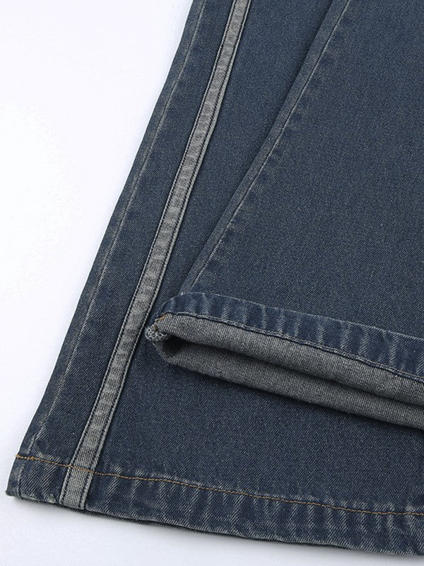 Panel Striped Vintage Flare Jeans Maxct