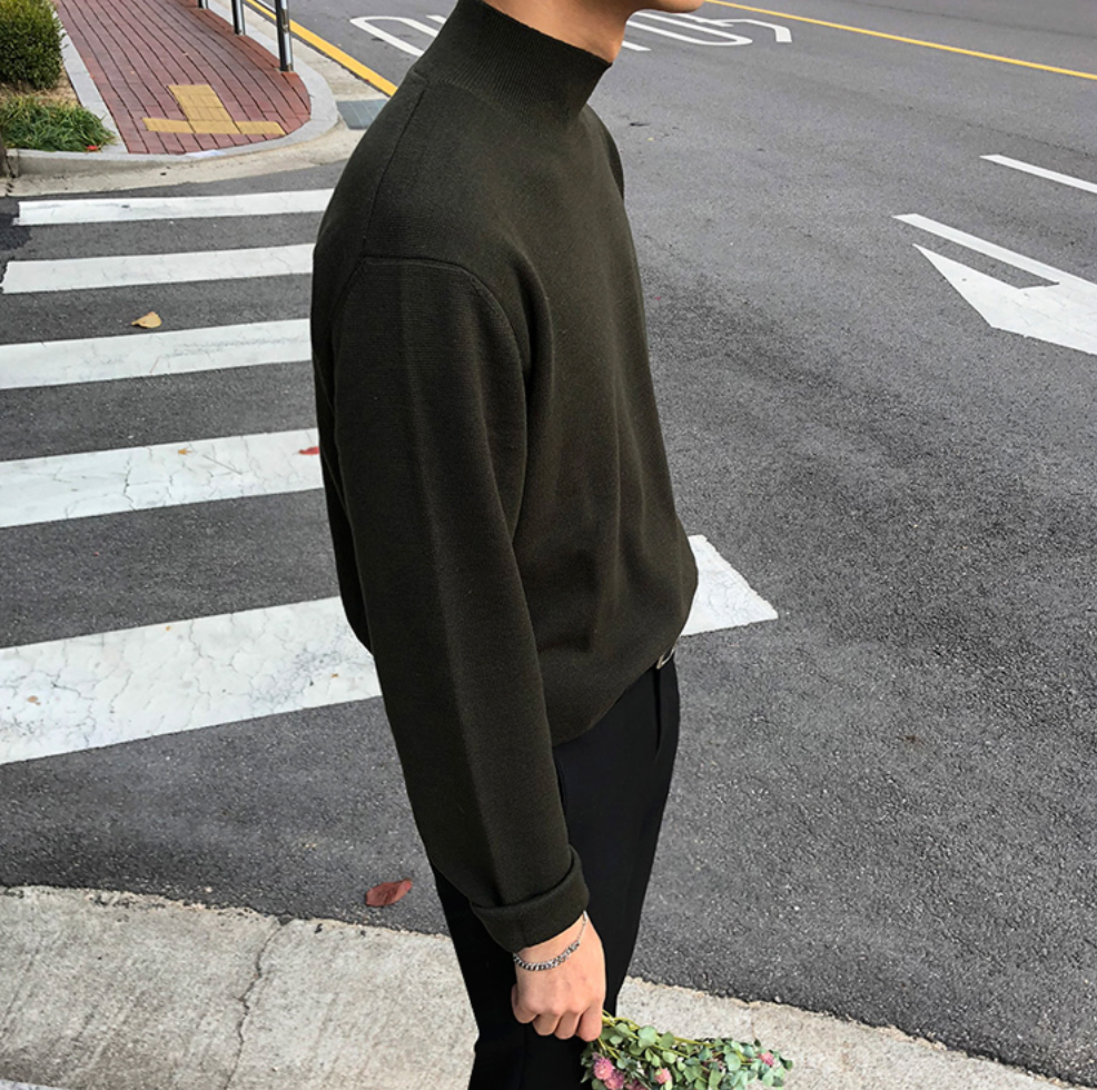 Maxct Green High Neck Sweater