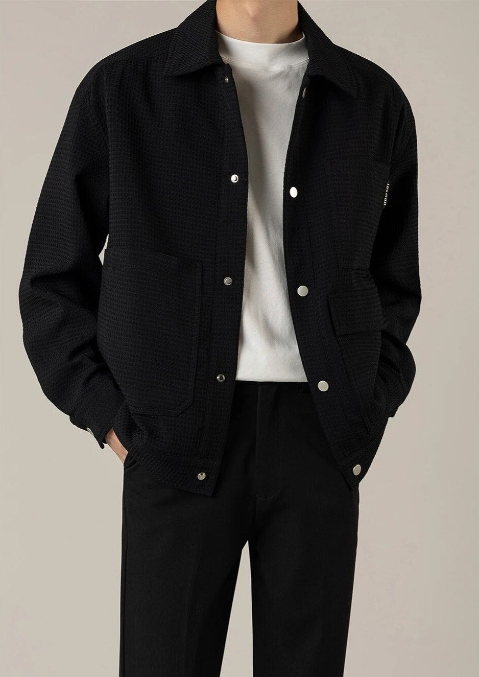 Maxct Waffle Texture Shirt Jacket