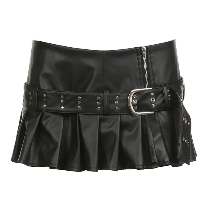 Danger Zone Leather Micro Skirt Maxct