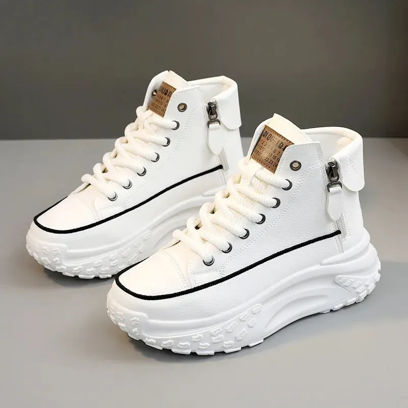 Comfort Elevated Luxury Fashion High-Top Platform Sneakers for Women Maxct