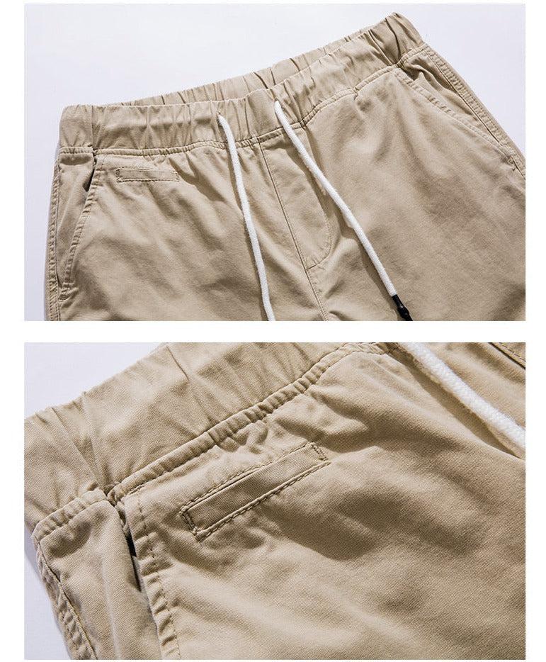 Maxct Spring Drawstring Cotton Elastic Waist Pants