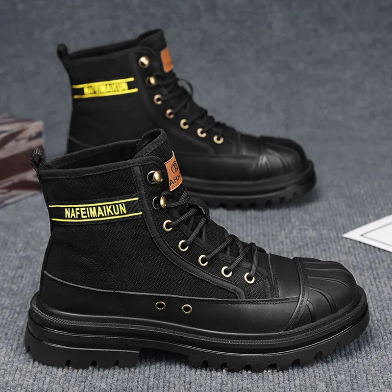 Men's Breathable High-top Boots with Thick Soles Maxct