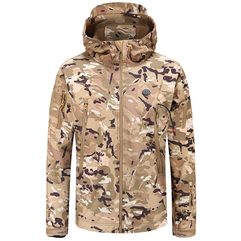 &Smart Heating Hooded Fleece-Lined Coat