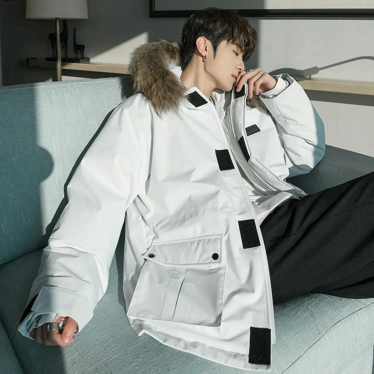 Maxct Fur Collar Velcro Ski Jacket