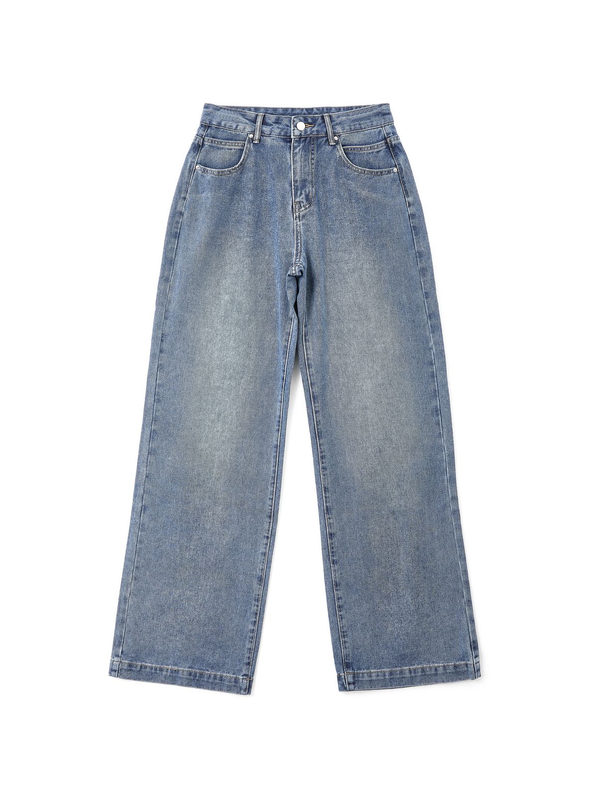 Pocket Design Blue Wash Boyfriend Jeans Maxct