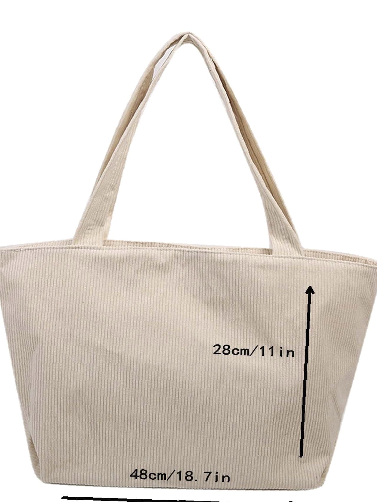 Maxct - Large Capacity Corduroy Shoulder Tote Bag  - Women Tote Bags
