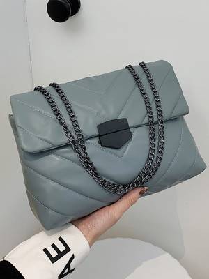 Stitch Detail Chain Tote Bag - Women Tote Bags