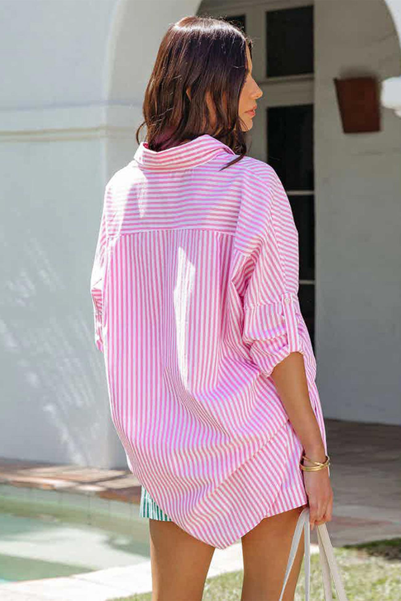 Maxct Striped Color Patchwork Shirts Set