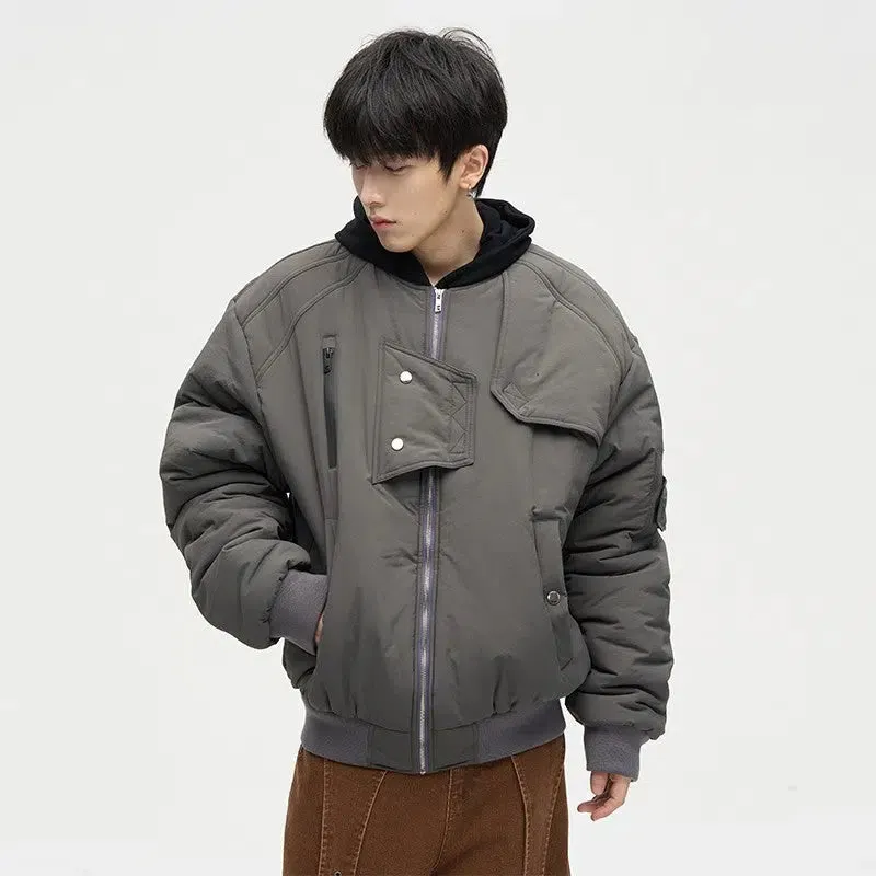 Maxct Full-zip Padded Cotton Bomber Jacket