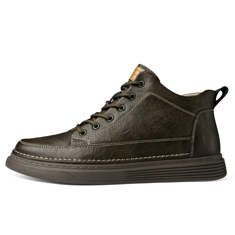 Men's Leather Motorcycle Boots - true deals club
