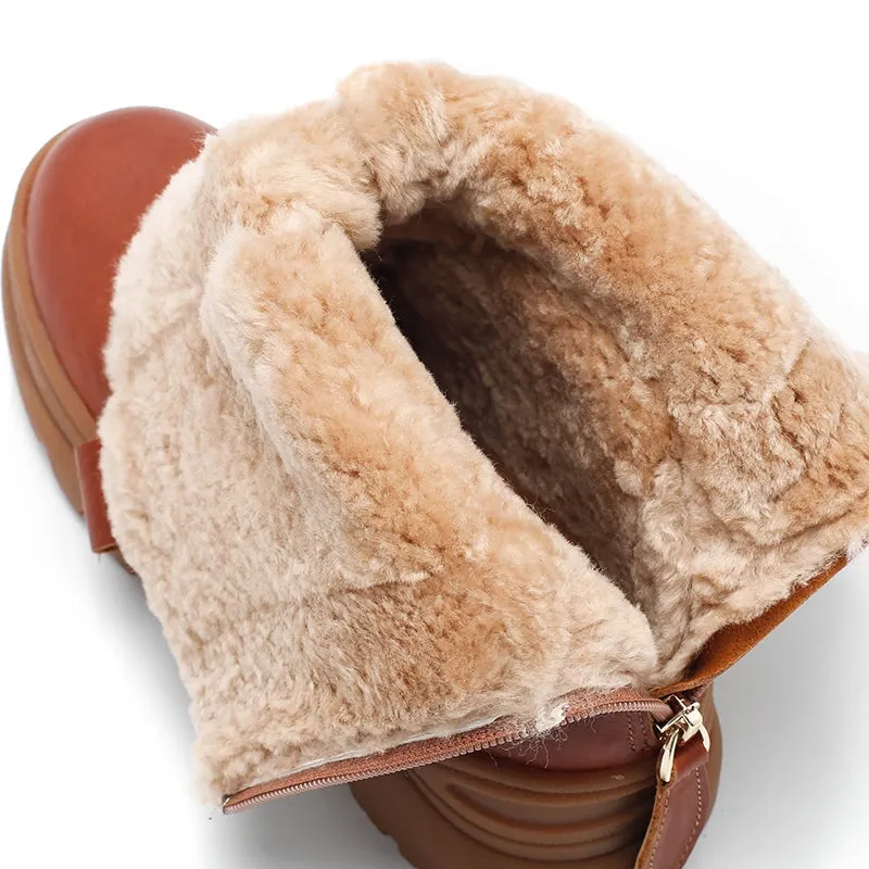 Womens Short Boots Snow Boots Have Fleece Lined for Cold Winter Maxct