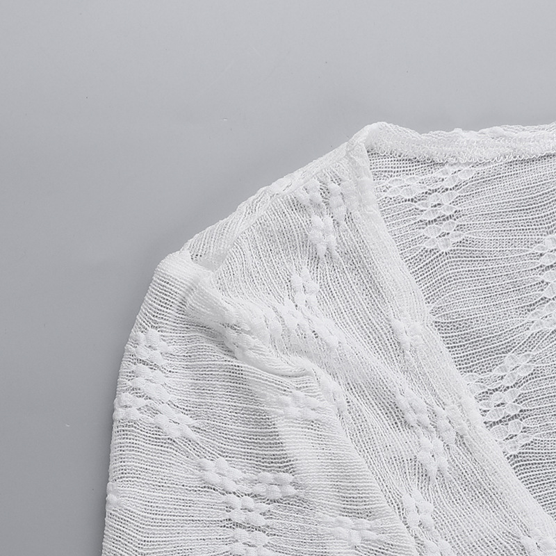 Sexy White Lace Bows Long Sleeve T-Shirt Top For Women Summer New See Through Hot Girl Slim Fit Long Sleeved Top Pullover