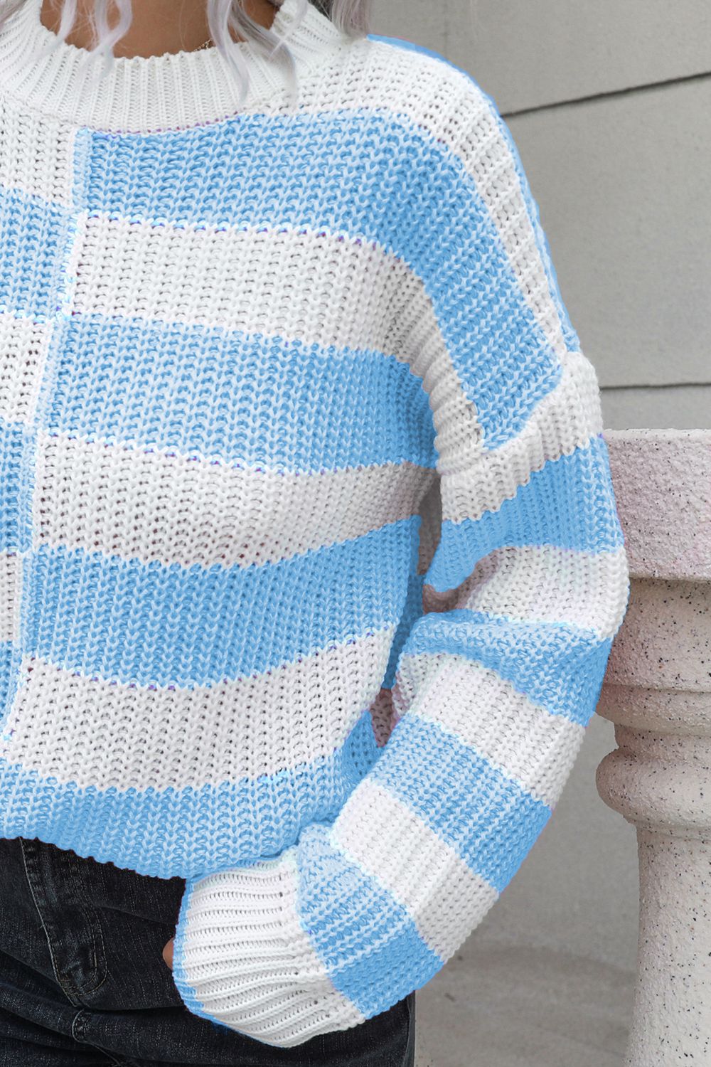Maxct &Color Block Dropped Shoulder Sweater