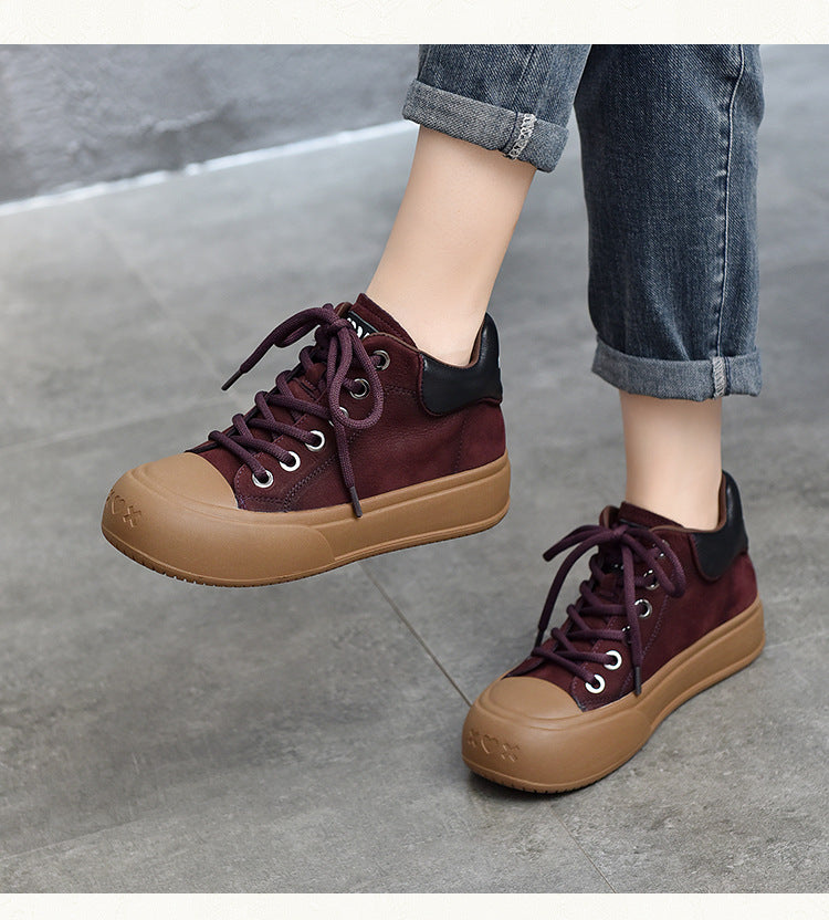 Vintage Leather Lace-Up Short Boots Maxct