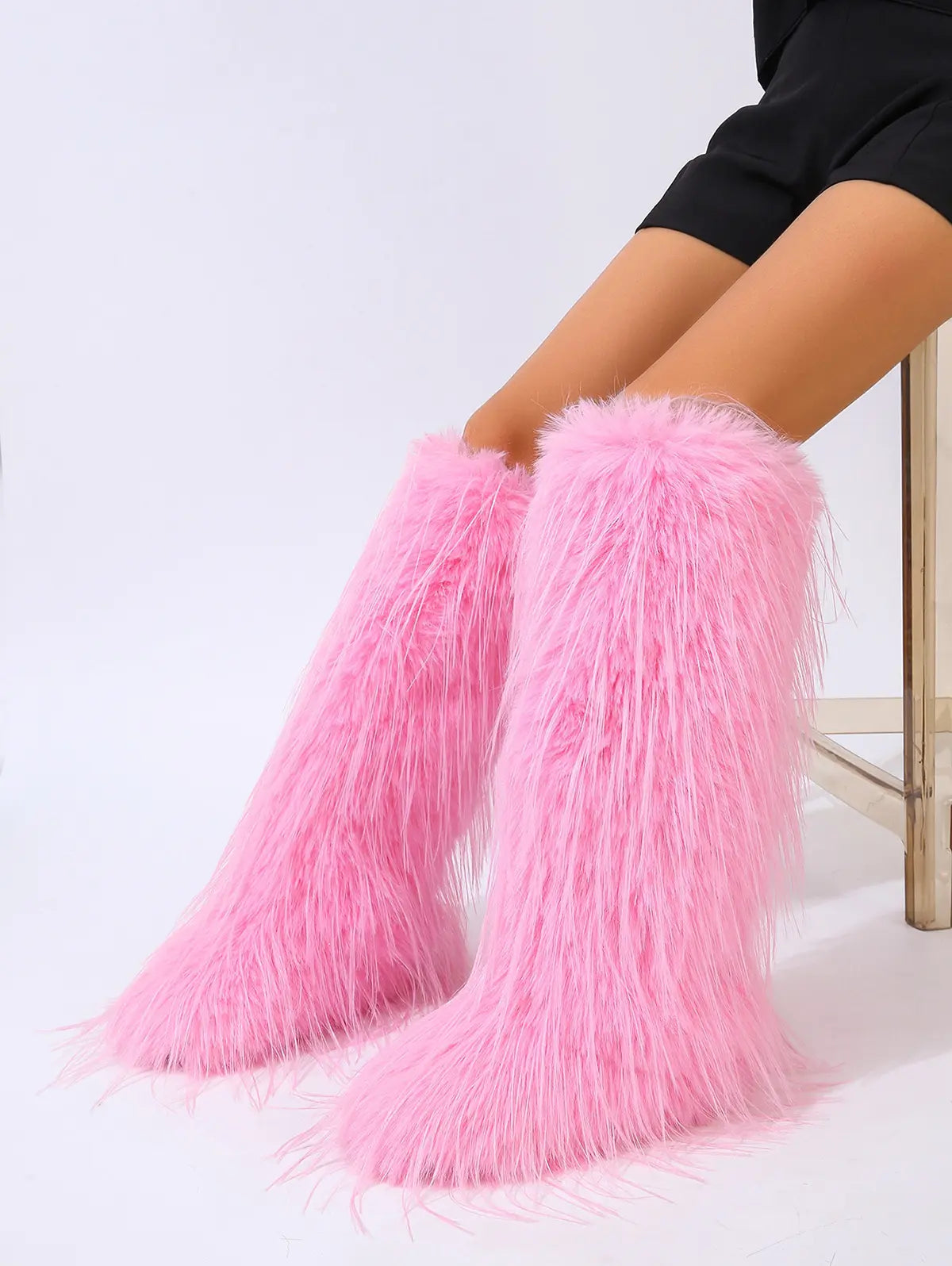 Warmth Thermal Fluffy Faux Fur Mid-calf Snow Boots Maxct