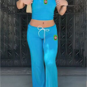 Maxct Embroidery Tube Top Flares Pants Suits
