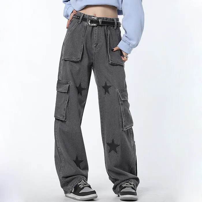 Downtown Girl Star Baggy Jeans Maxct