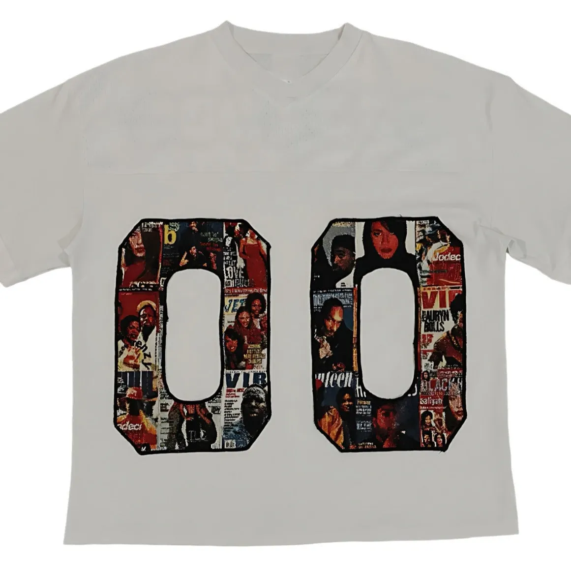 Maxct 90S Streetwear Y2K Summer New American Large Digital Figure Printed Mesh Transparent Loose Top Men'S And Women'S T-Shirt