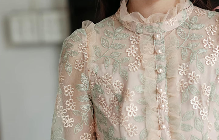 Flower Vines Embroidered Midi Dress Maxct