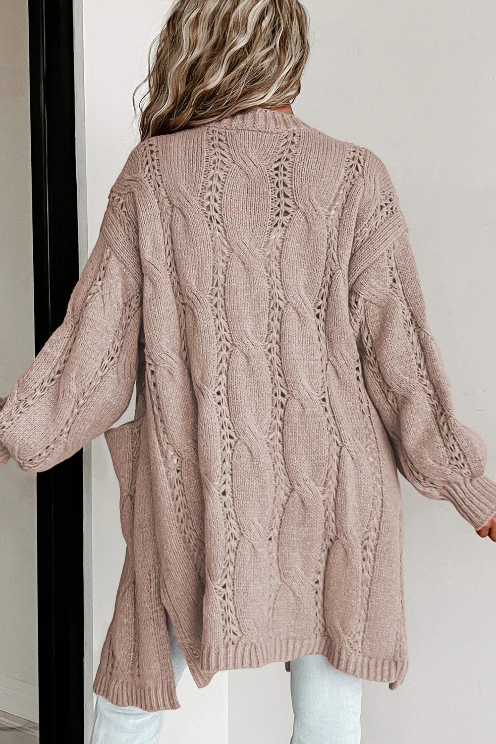 Maxct &Cable-Knit Dropped Shoulder Cardigan