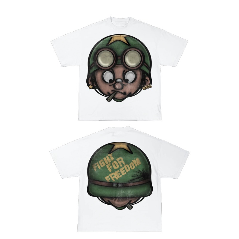 90s Streetwear Streetwear T Shirt Men Y2K Hip Hop Rock Cartoon Pattern Printing Sweatshirt Graffiti Graphics Oversized Crew Neck Short Sleeve 0924