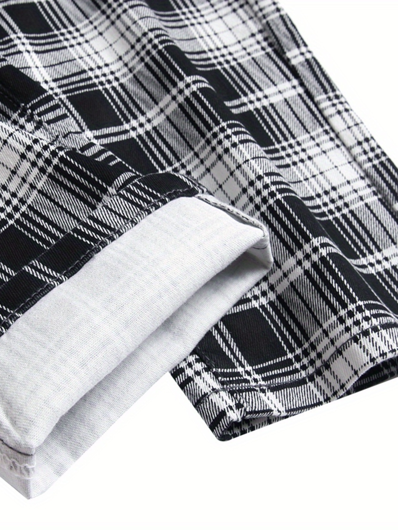 Plaid Pattern Slim Fit Jeans, Men's Casual Mid Stretch Chic Jeans For The Four Seasons