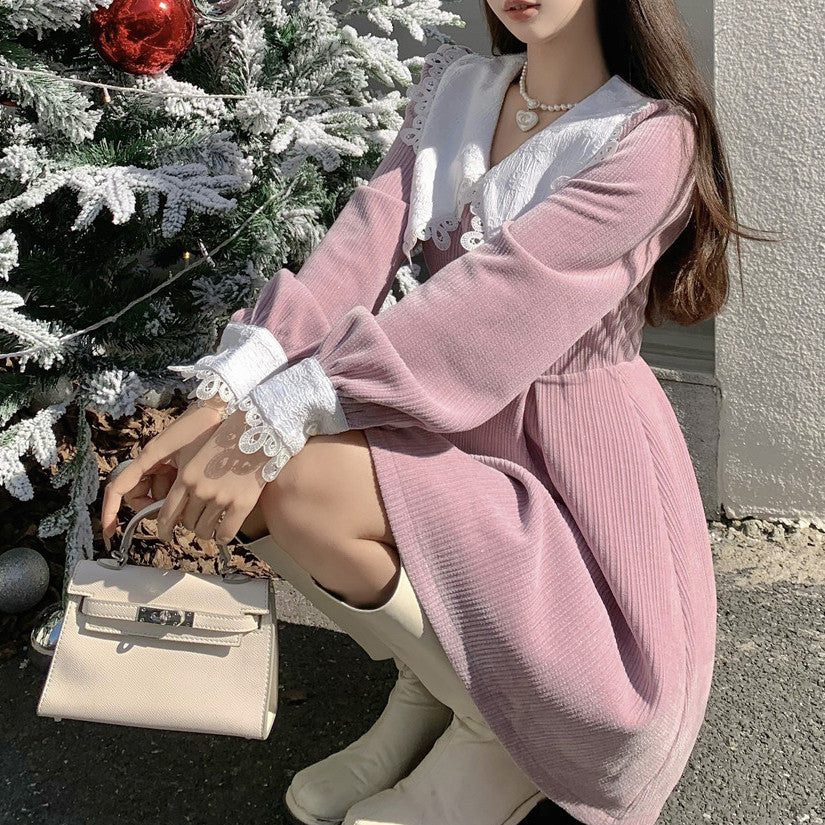 Sweet Love Peter Pan Knit Dress Maxct