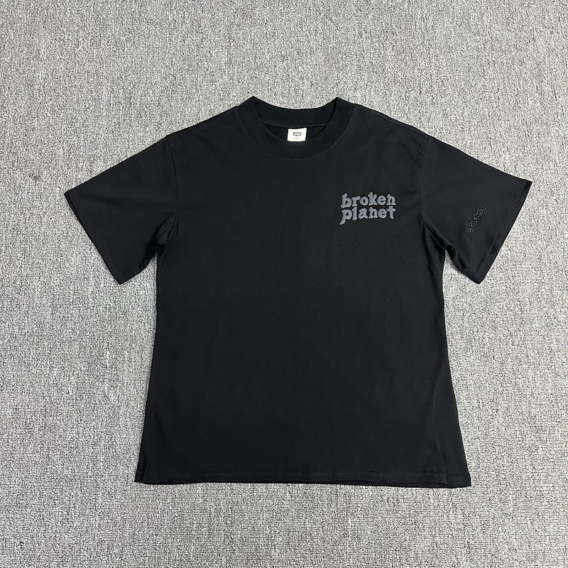 Maxct 90S Streetwear Bp High Street Foam Letter Print Loose Round Neck Short Sleeve Men'S And Women'S Casual T-Shirt Couple Half Sleeve Fashion