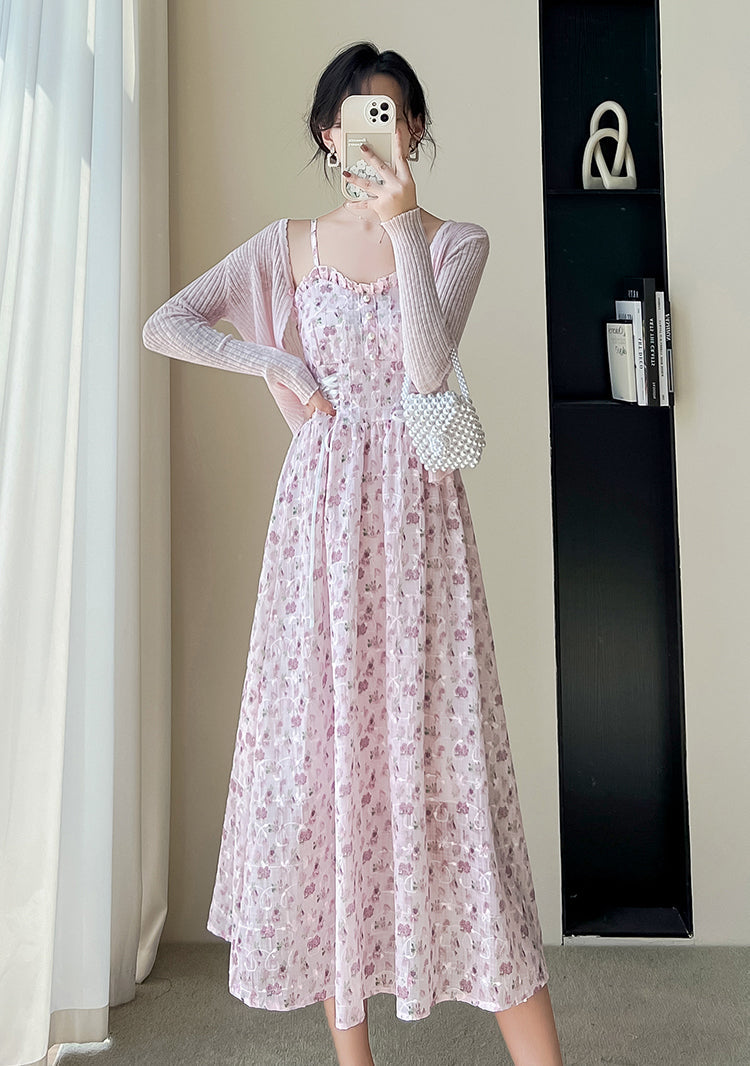 May Flowers Lace Up Cami Dress Maxct