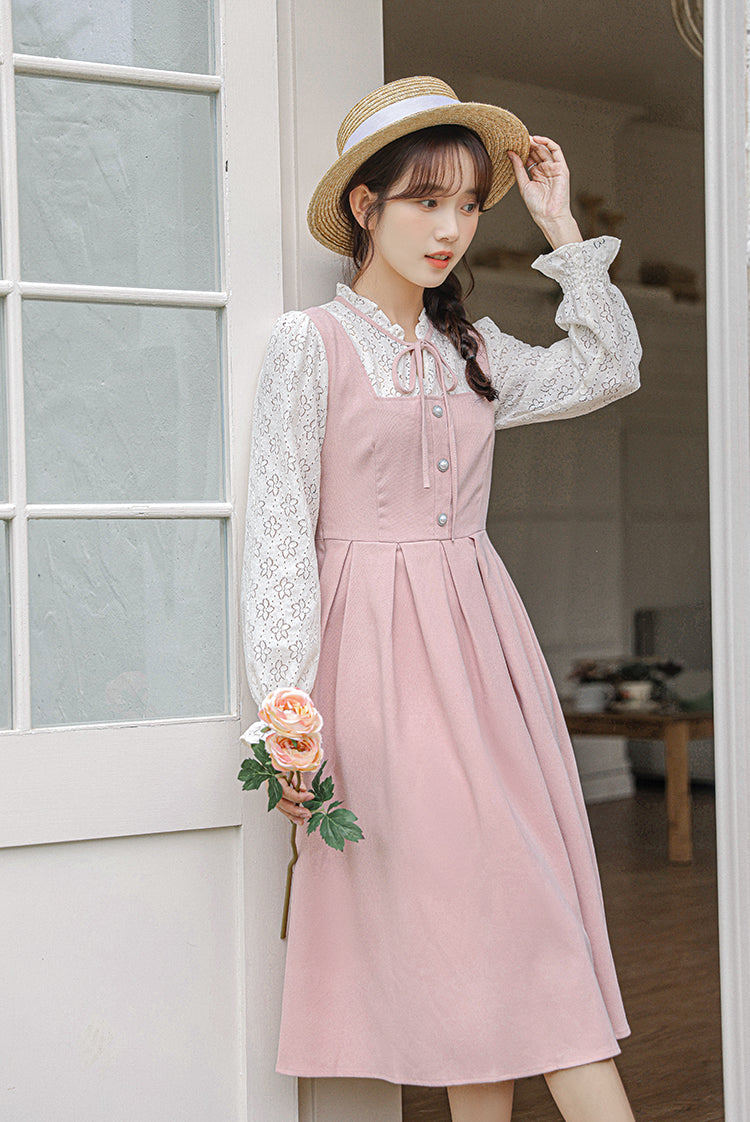 Floral Lace Twofer Midi Dress Maxct