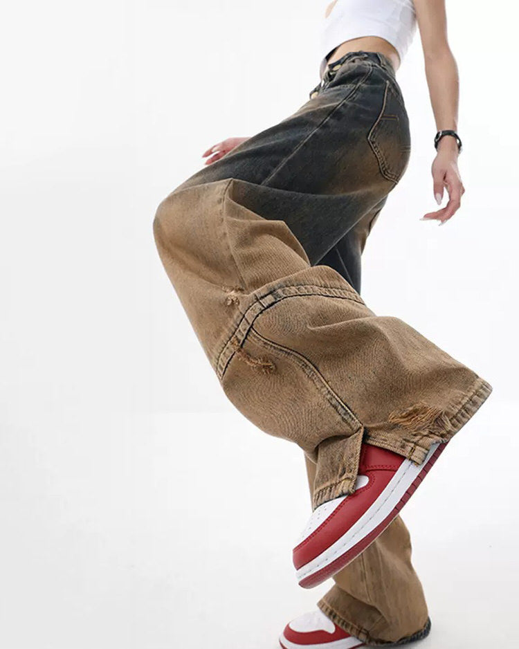 One Way Ticket Brown Aesthetic Jeans Maxct