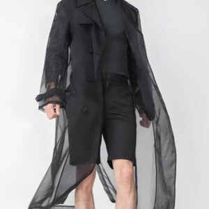 Maxct - Men's Mesh See Through Long Jacket F