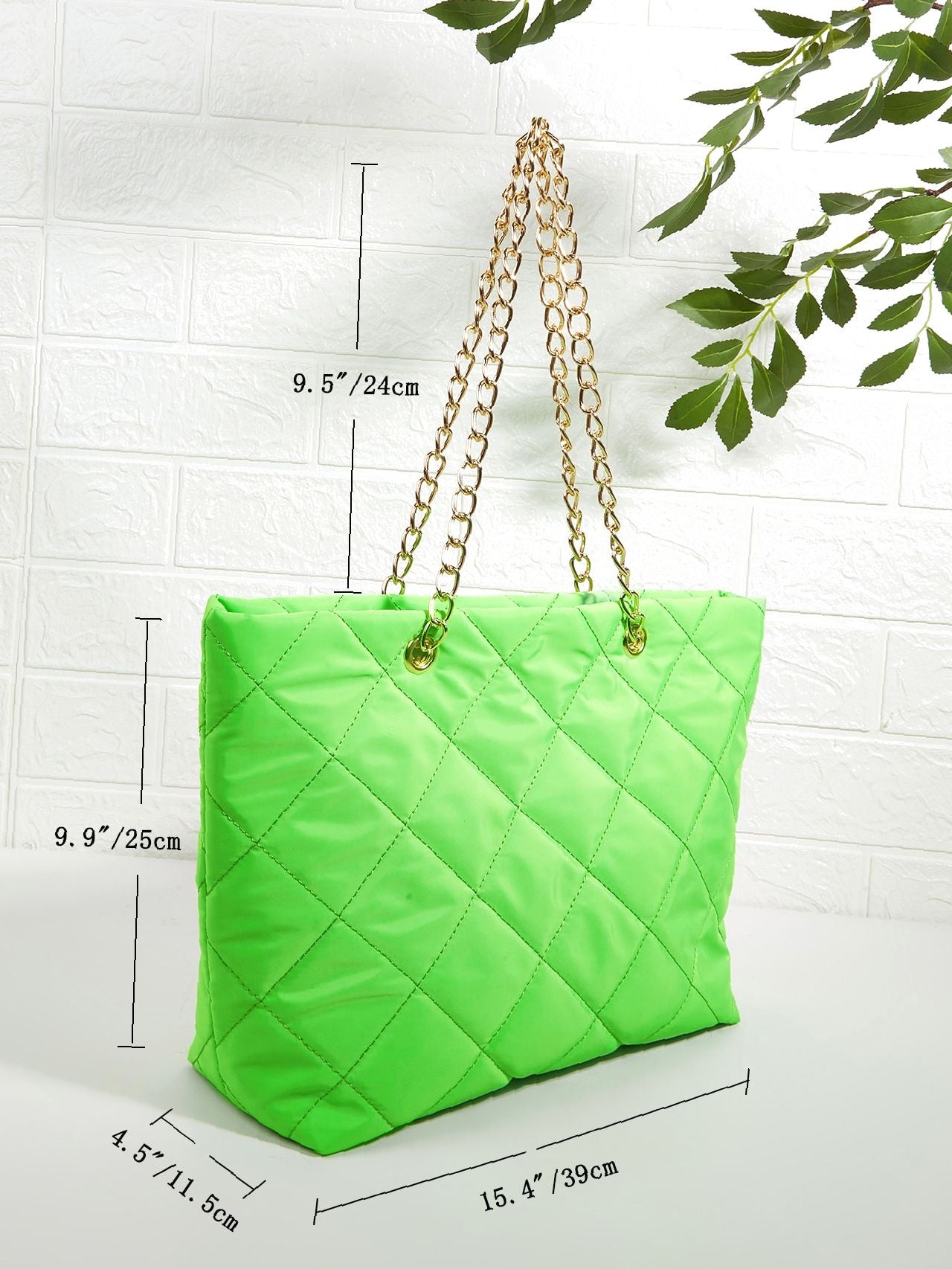 Maxct - Quilted Embossed Chain Shoulder Tote Bag  - Women Tote Bags