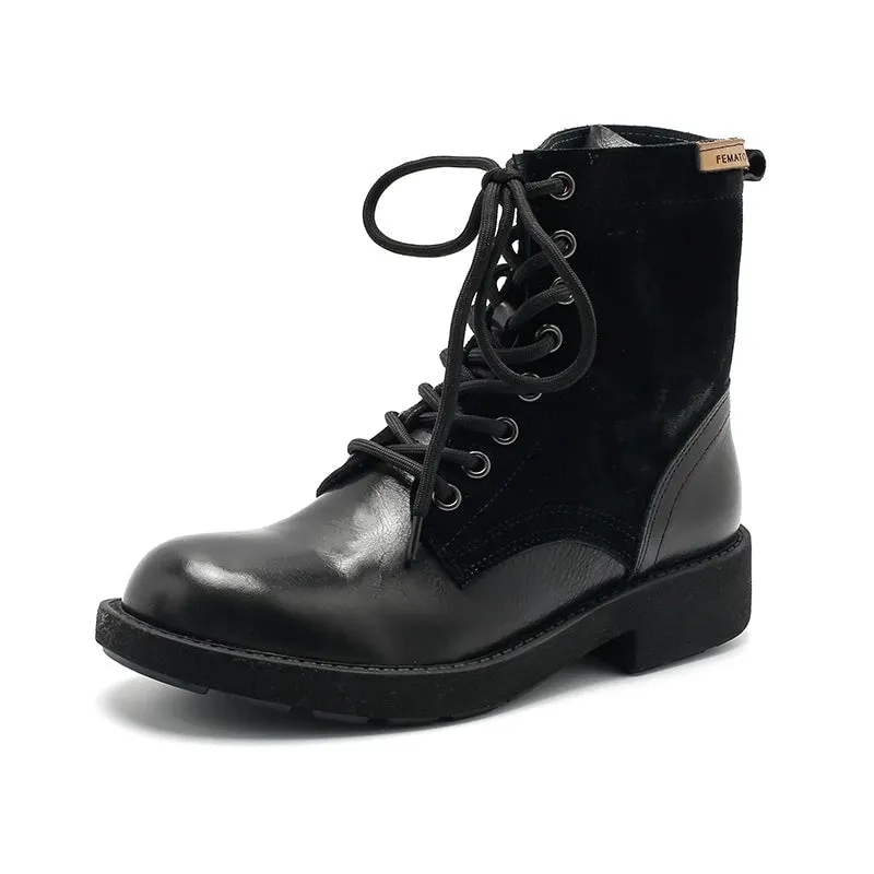Women's Martin Boots Lace Up Short Boots Handmade Maxct