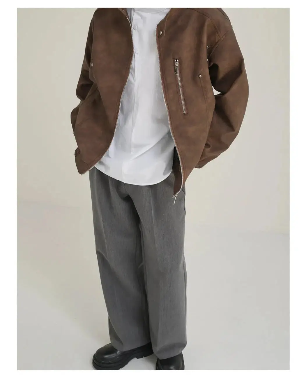 Maxct Retro Matte Leather Rivet Jacket