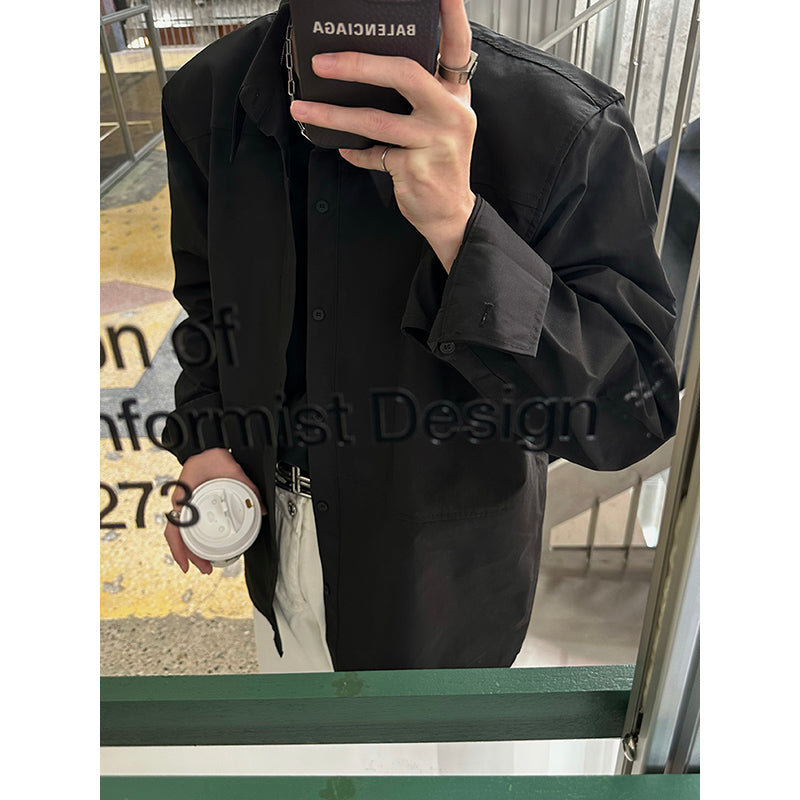 JM Plain Padded Shoulders Shirt Maxct