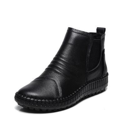 Maxct Women Pleated Soft Soled Flat Ankle Boots