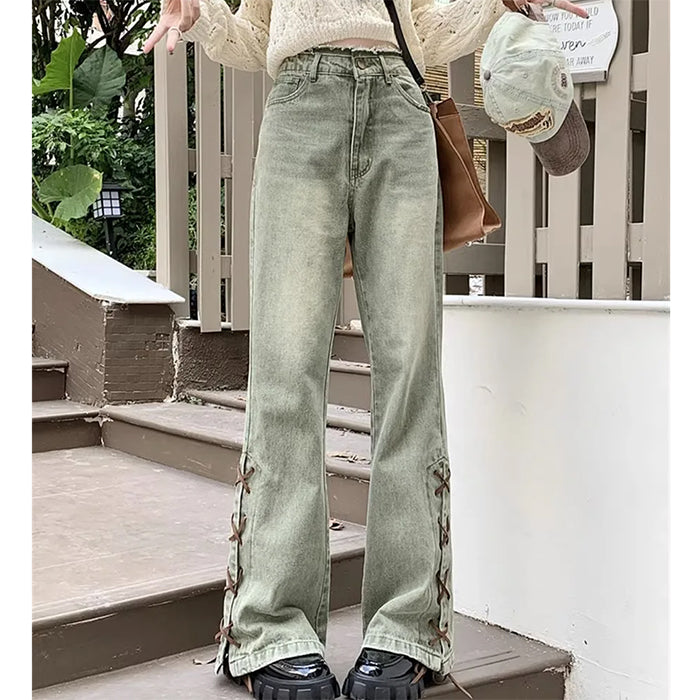 Fairy Grunge Lace Up Jeans Maxct