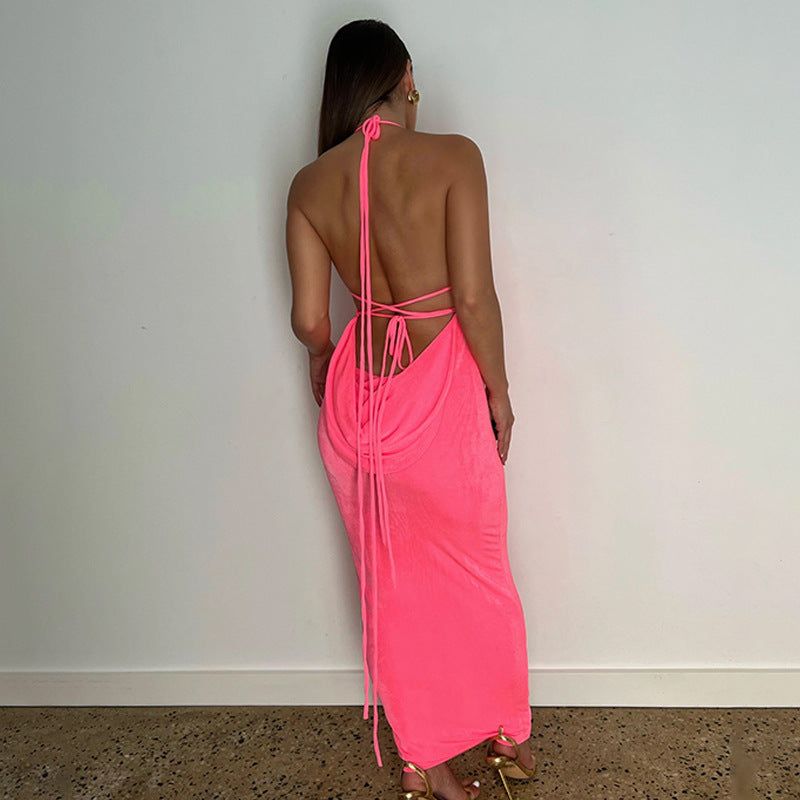Silvana Draped Back Maxi Dress Maxct