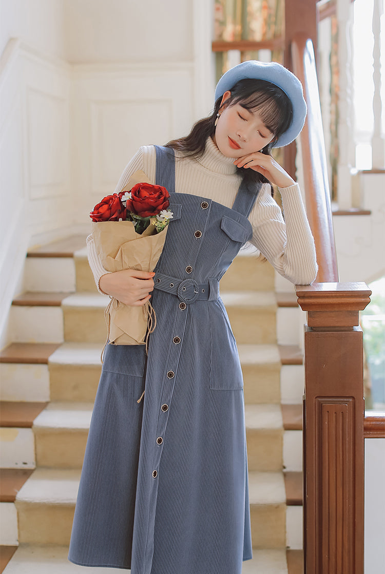 Corduroy Button Up Midi Dress Maxct